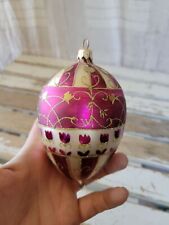 Polonaise ? Tulip egg purple glass ornament Xmas tree picture