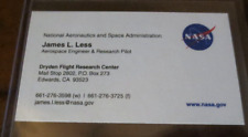 James Less NASA test pilot signed autographed business card  X-59 Quesst stick picture