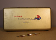 Vintage Jayhawk Collectible Lockbox Life Insurance Co.  KS Kansas   with Pen picture