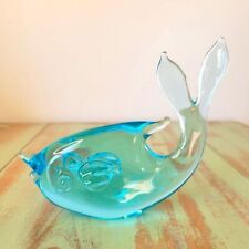 Vintage Murano Style MCM Art Glass Blue Fish Figurine picture