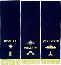 MASONIC REGALIA BLUE LODGE PEDESTAL COVERS - PACK OF THREE HAND EMBROIDERED picture
