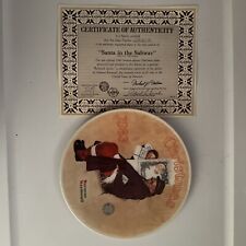 Vintage “Santa In The Subway” Norman Rockwell Limited Ed Plate With Cert Of Auth picture