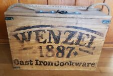WENZEL Since 1887 CAST IRON COOKWARE VINTAGE WOODEN BOX ONLY 22