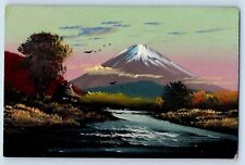 Japan Postcard View Of Mt. Fuji Hand Painted Drawn c1910's Unposted Antique picture