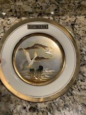 Vintage Chokin Dynasty Gallery PLATE / DISH SEAGULLS- Gold White Birds, NICE picture