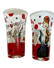 Mommy's Sippy Club Shot Glasses ~ Set of 2 - Glamour Mom Red Polka Dots 3.5