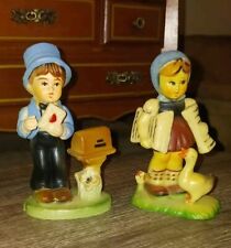 Vintage Plastic Hummel Like Figurines Girl and Boy Kurt Adler picture