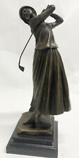 Female Golfer Bronze Sculpture Back-Swing Form Stature Action Pose HOME DECOR AT picture