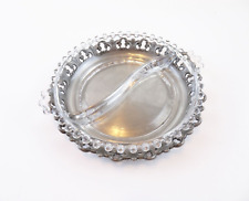 Vintage PELTRO Metalars ITALY Pewter Filigree Underplate & Divided Glass Dish picture