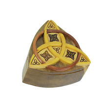 Zeckos Triquetra Celtic Knots Hand Crafted Wooden Trinket Puzzle Box picture