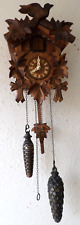 NICE GERMAN JOHANN ENGSTLER BLACK FOREST TRADITIONAL HAND CARVED CUCKOO CLOCK picture
