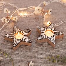 Handmade Printing Wood Block Star Stamps Hotel Table Decor Wooden Candle Holder picture