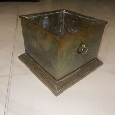 Sarreid Ltd. Italy Brass Cubic Vase Planter Bucket picture