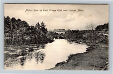 Orange MA, Millers River on West Orange Road, Vintage Massachusetts Postcard picture