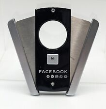 Facebook Meta Glossy Black & Stainless Steel Finish Dual Guillotine Cigar Cutter picture