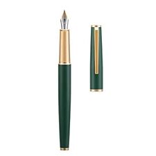 Jinhao 95 Metal Fountain Pen Medium Nib Matte Green with Golden Clip Writing Pen picture