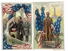 Tucks President Abraham Lincoln Postcard Patriotic Inauguration Memorial Lot 2 picture