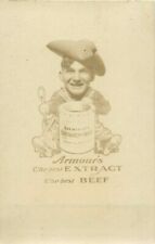 c1910 Advertising RPPC Cowboy w/ Spoon, Can of Armour's Extract of Beef picture