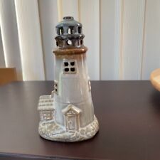 Vintage Ceramic Glazed Lighthouse Candle Holder - 6 Inches picture
