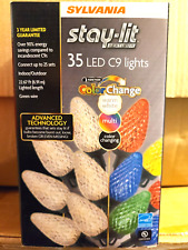 SYLVANIA STAY-LIT 35 C9 COLOR CHANGE WARM WHITE TO MULTI-COLOR LIGHTS - NEW picture