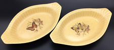 Vtg Treasure Craft Dishes Handles Microwave Ovenware Set -2 #872 Yellow picture