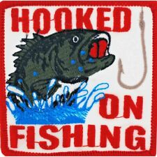 HOOKED ON FISHING Embroidered Shoulder Patch 3