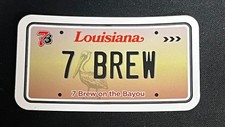 7 Brew Drive Thru Coffee Louisiana License Plate Sticker 7 Brew On The Bayou picture