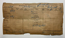 1929 American Railway Express - Report of Transfer of Messengers Outfit picture
