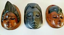 Vintage Hand Carved Indonesian 3 (three) Wood Masks picture