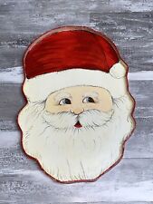 Huge VTG Paper Mache Santa Belsnickle Handmade Painted Christmas Serving Tray picture
