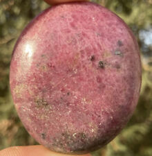 Handmade RED RHODONITE Polished Palm Stone Crystal AMBINDAVATO MADAGASCAR 2.08” picture