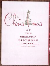 1961 CHRISTMAS SHERATON BILTMORE HOTEL PROVIDENCE RI SPECIAL MENU  Z2900 picture