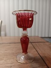 Classic Elegant Single Red Glass Stemware With 24K Gold Leaf Trim picture