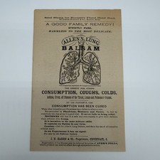 Allen’s Lung Balsam Trade Card/Advertisement Sheet -Antique picture