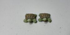 Vintage Miniature Mini Baby Turtles Green Brown Porcelain Figurine Dollhouse picture