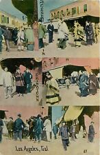 c1910 Postcard 61. Multiview Scenes in Chinatown, Los Angeles CA, Tichnor Bros. picture