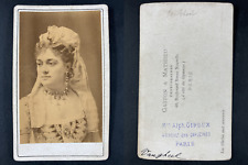 Madame Anna Van Ghel, Vintage Actress CDV Albumen Print.Celine Anna Van Ghell  picture