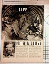 1943 LIFE Magazine WWII British Burma Raiders Wingate C-47 Article Spread picture