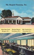 Newport Creamery Rhode Island RI Providence Pawtucket Linen c1940 Postcard picture