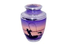 Human URN Fisherman Fishing Cremation for Adult Ashes with Velvet Bag 200 LBS picture