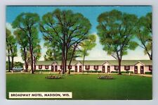 Madison WI-Wisconsin, Broadway Motel Advertising, Antique, Vintage Postcard picture