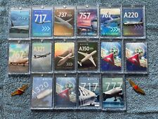 Delta Airplane Pilot Trading Cards-Set Of 17 (5/Holographic) + 2 Pairs Of Wings. picture