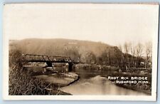 Rushford Minnesota MN Postcard RPPC Photo Root River Bridge Rushford Unposted picture
