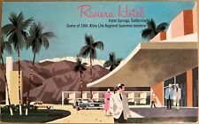 Palm Springs California Riviera Hotel Aetna Life Art Postcard 1964 picture