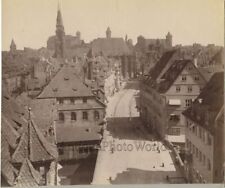 Nuremberg Germany street city view antique albumen photo by Spelwaaren picture