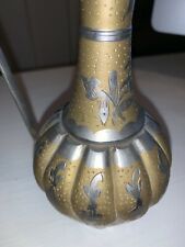 Vintage Egyptian Arabic Middle Eastern Metal Water Pitcher Handmade 8 Inch Tall picture
