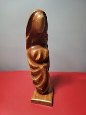 MCM Vintage Virgin Mary and Baby Jesus Wood Carving picture