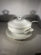 WALBRZYCH SOUP TUREEN & LID W/LADLE & UNDERPLATE GOLD TRIM  POLAND VERY NICE A5 picture