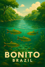 BONITO BRAZIL TRAVEL POSTER *2X3 FRIDGE MAGNET* WORLD ECOTOURISM CRYSTAL CLEAR picture