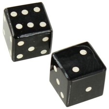 Game of Chance: 100% Real Cow Bovine Horn Black Craps Gambling Playing Dice picture